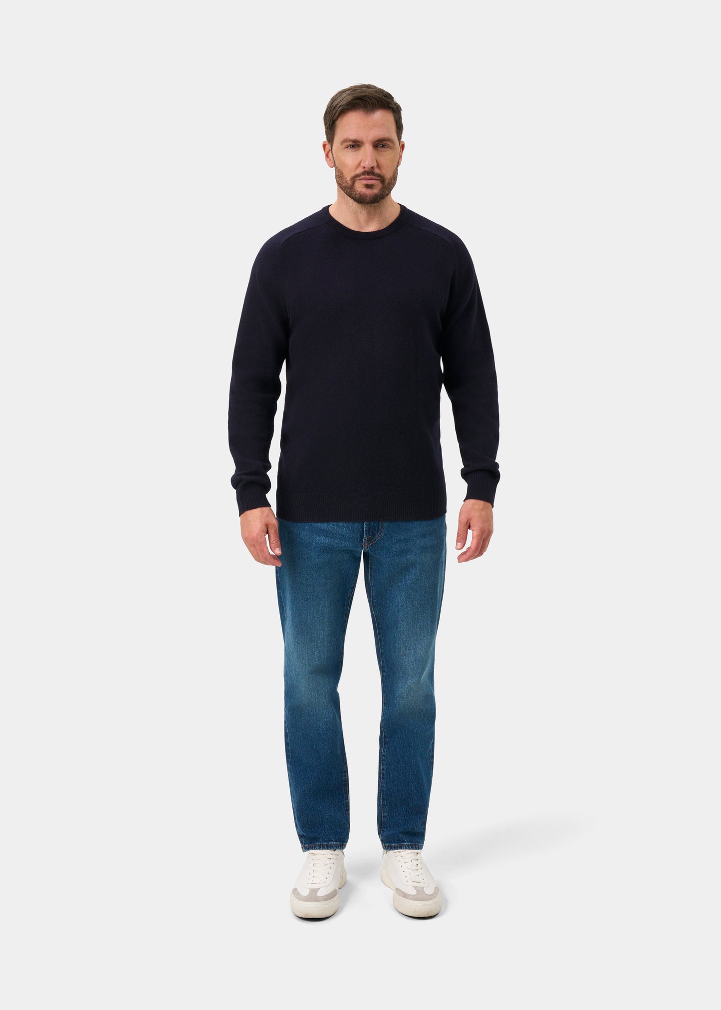 Dorset Men's Lambswool Jumper in Navy - Classic Fit