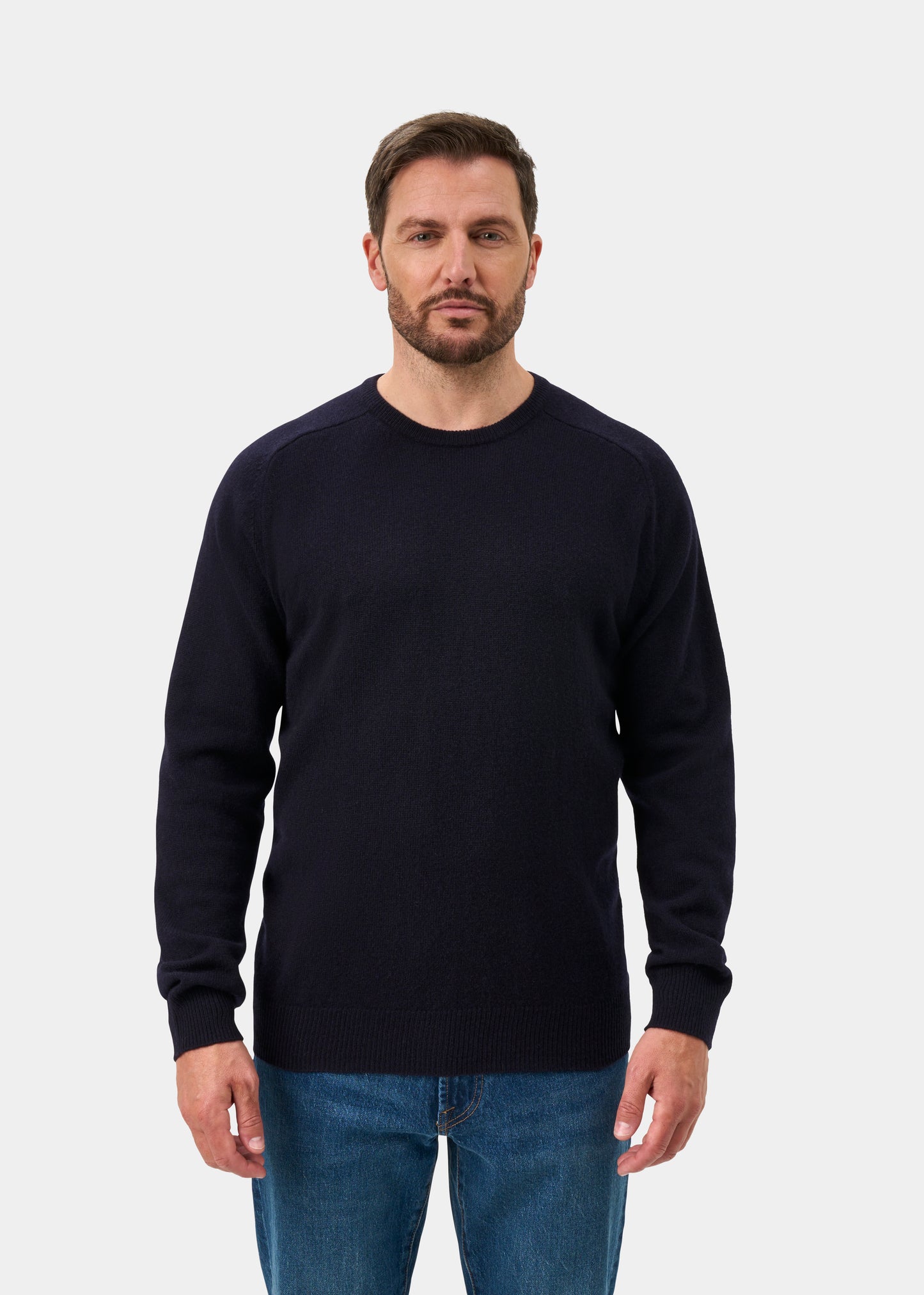 Dorset Men's Lambswool Jumper in Navy - Classic Fit