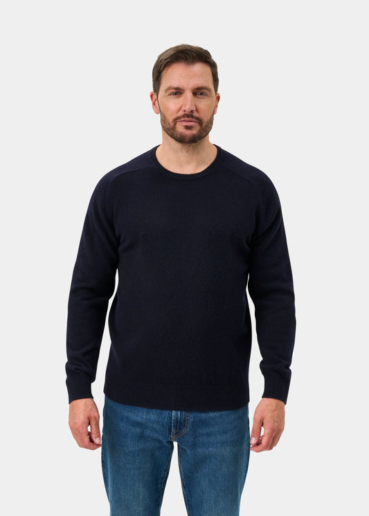 Lenzie Men's Lambswool Jumper In Navy Jumper - Regular Fit