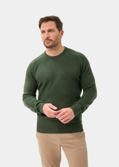 Men's Lambswool Crew Neck Jumper in Rosemary