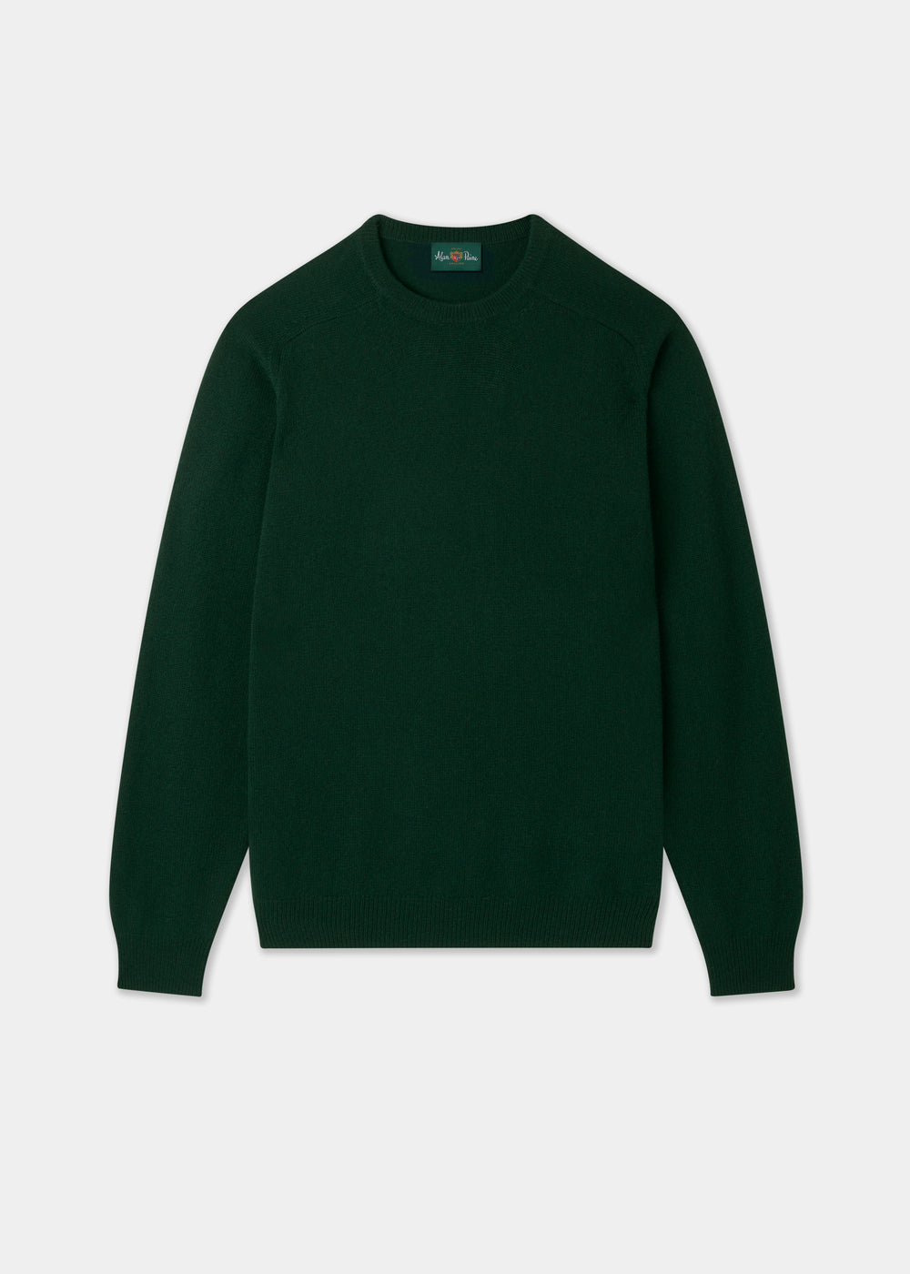 Men's Lambswool Crew Neck Jumper in Tartan Green