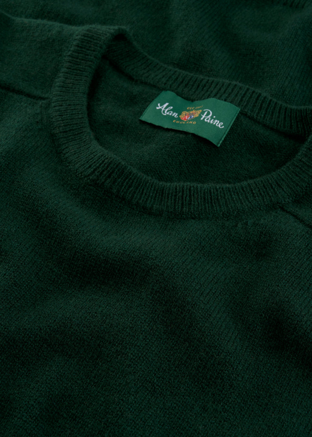 Men's Lambswool Crew Neck Jumper in Tartan Green