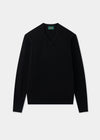 Men's Lambswool Vee Neck Jumper in Black
