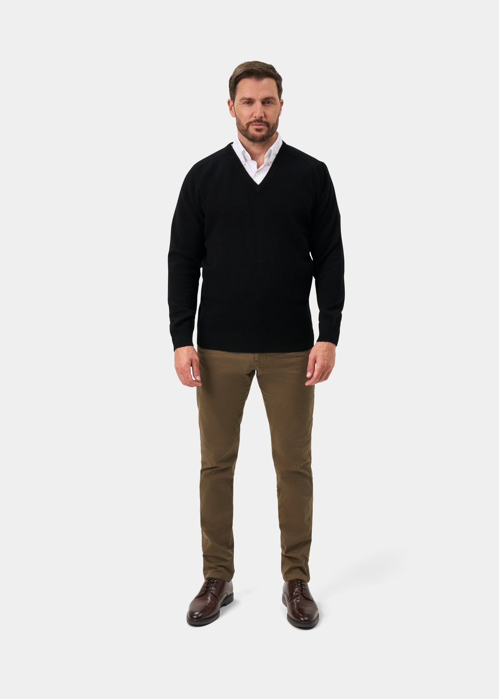 Hampshire Lambswool Jumper in Black - Classic Fit