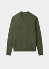 Men's Lambswool Vee Neck Jumper in Landscape