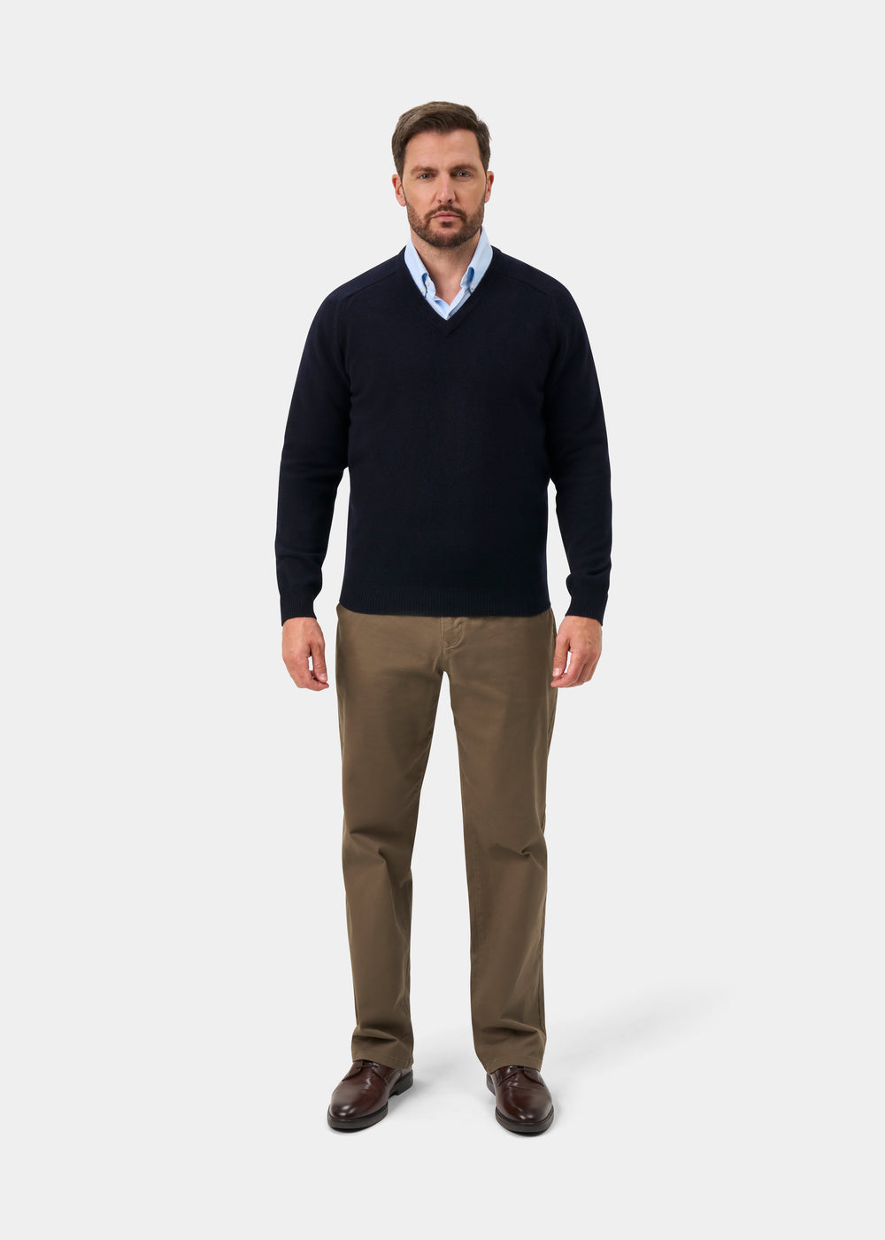 Kilsyth Men's Lambswool Jumper in Navy - Regular Fit