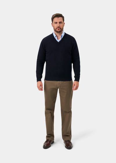 Kilsyth Men's Lambswool Jumper in Navy - Regular Fit