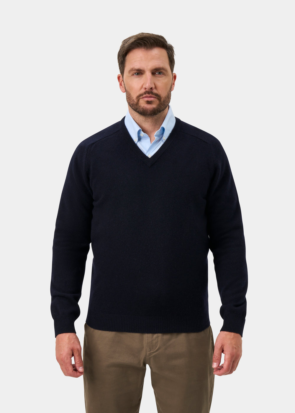 Kilsyth Men's Lambswool Jumper in Navy - Regular Fit