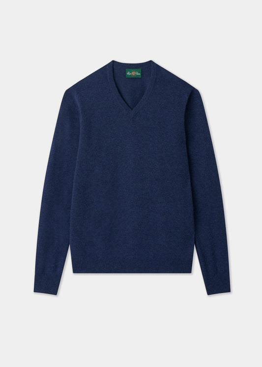 Men's Lambswool Vee Neck Jumper in Rhapsody