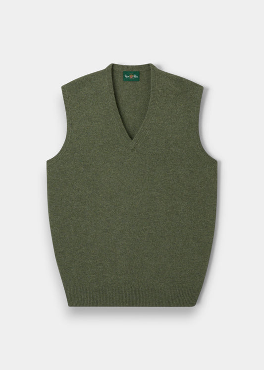 Men's Lambswool Slipover Vee Neck Jumper in Landscape