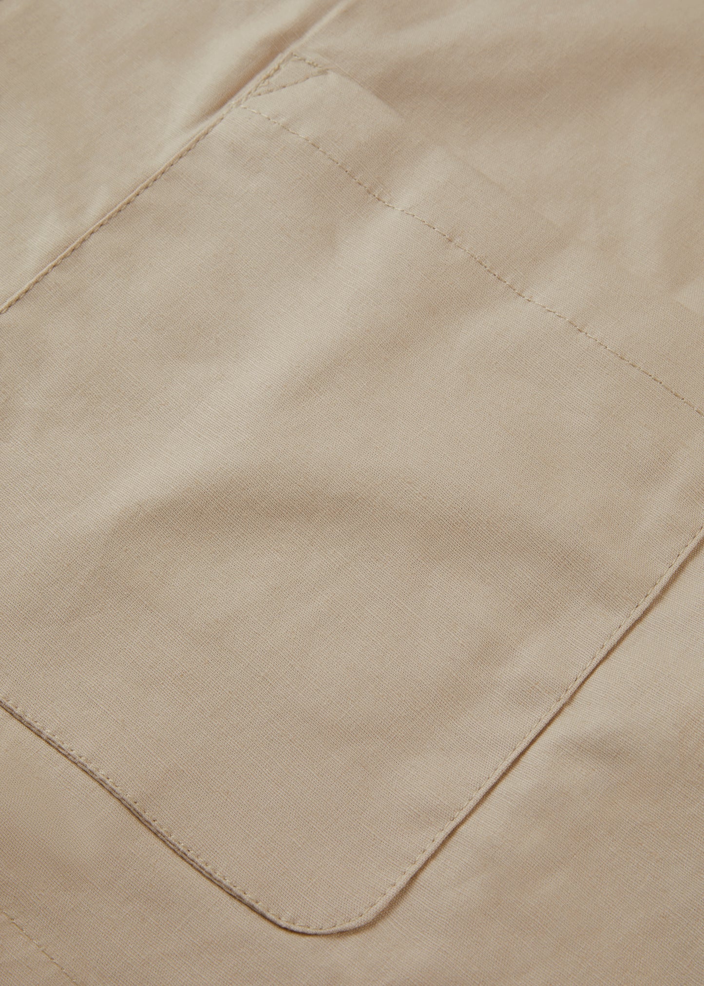 Men's Linen Cotton Shacket in Beige