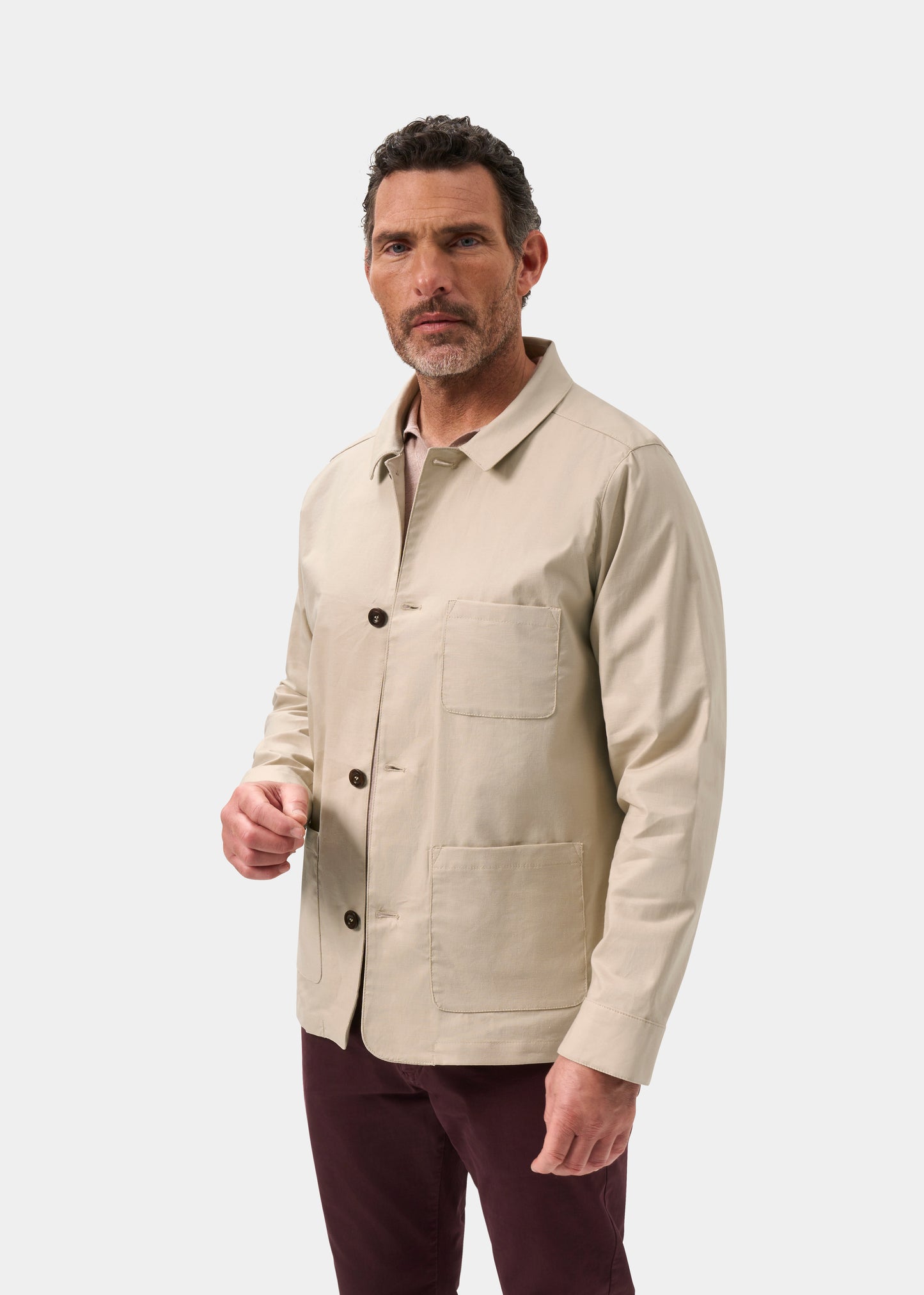 Sandcliff Men's Shacket in Beige