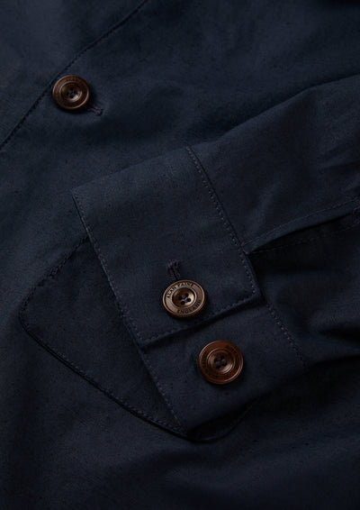 Men's Linen Cotton Shacket in Navy Blue