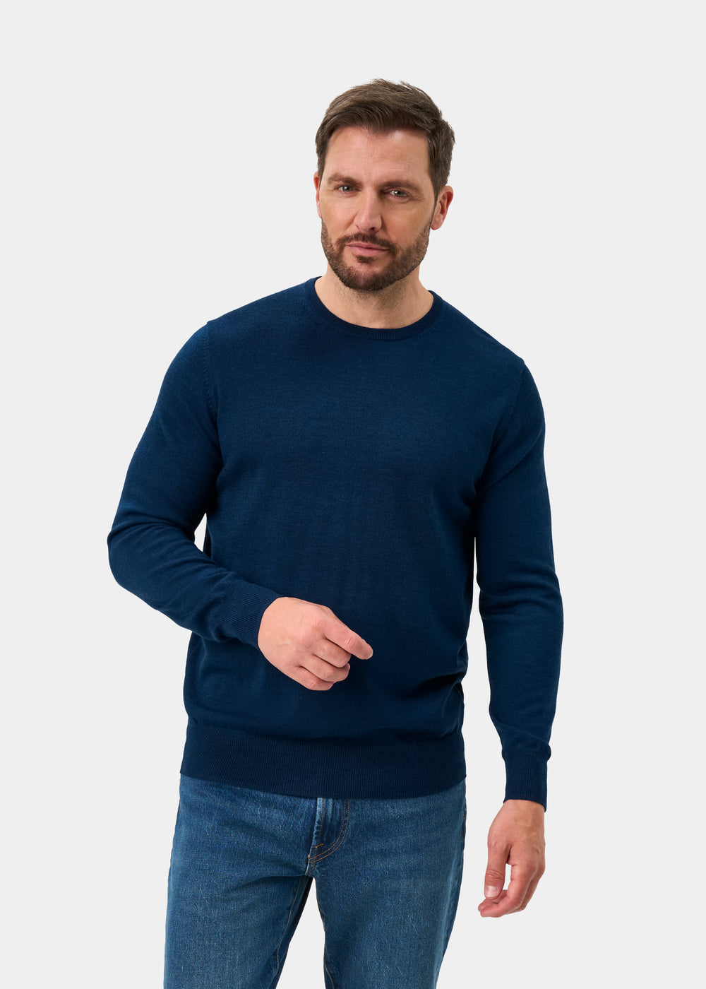 Radstone Men's Merino Wool Jumper in Indigo - Regular Fit