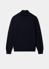 Men's Merino Wool Roll Neck Jumper in Dark Navy