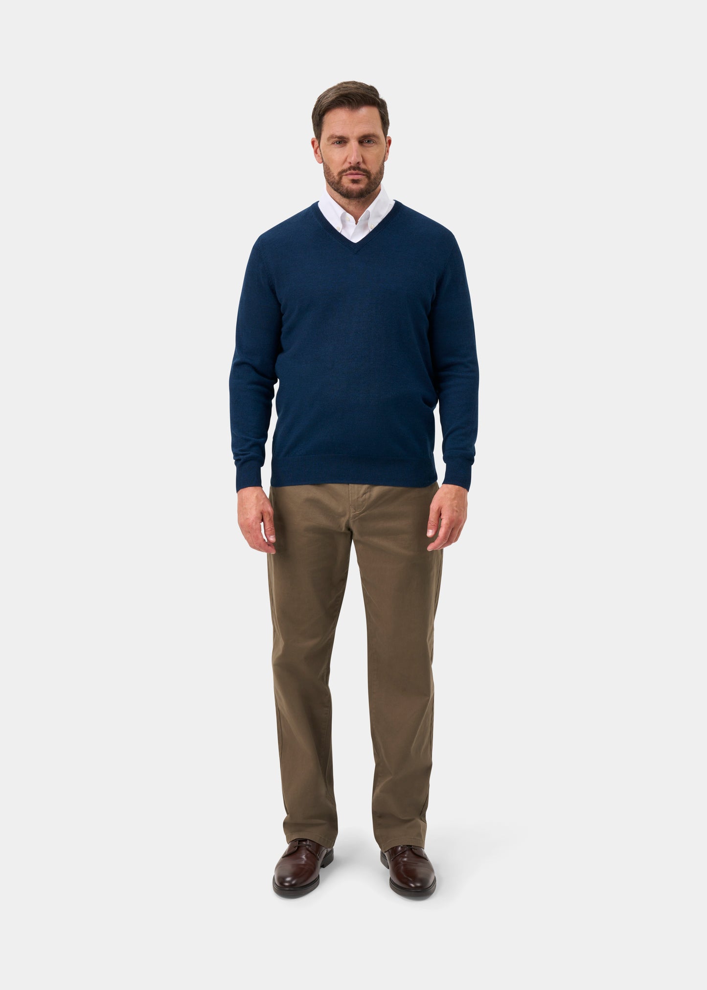 Millbreck Men's Merino Wool Jumper in Indigo - Regular Fit