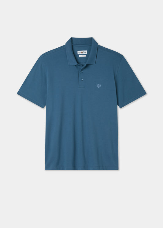 Men's Pique Cotton Polo Shirt in Blue