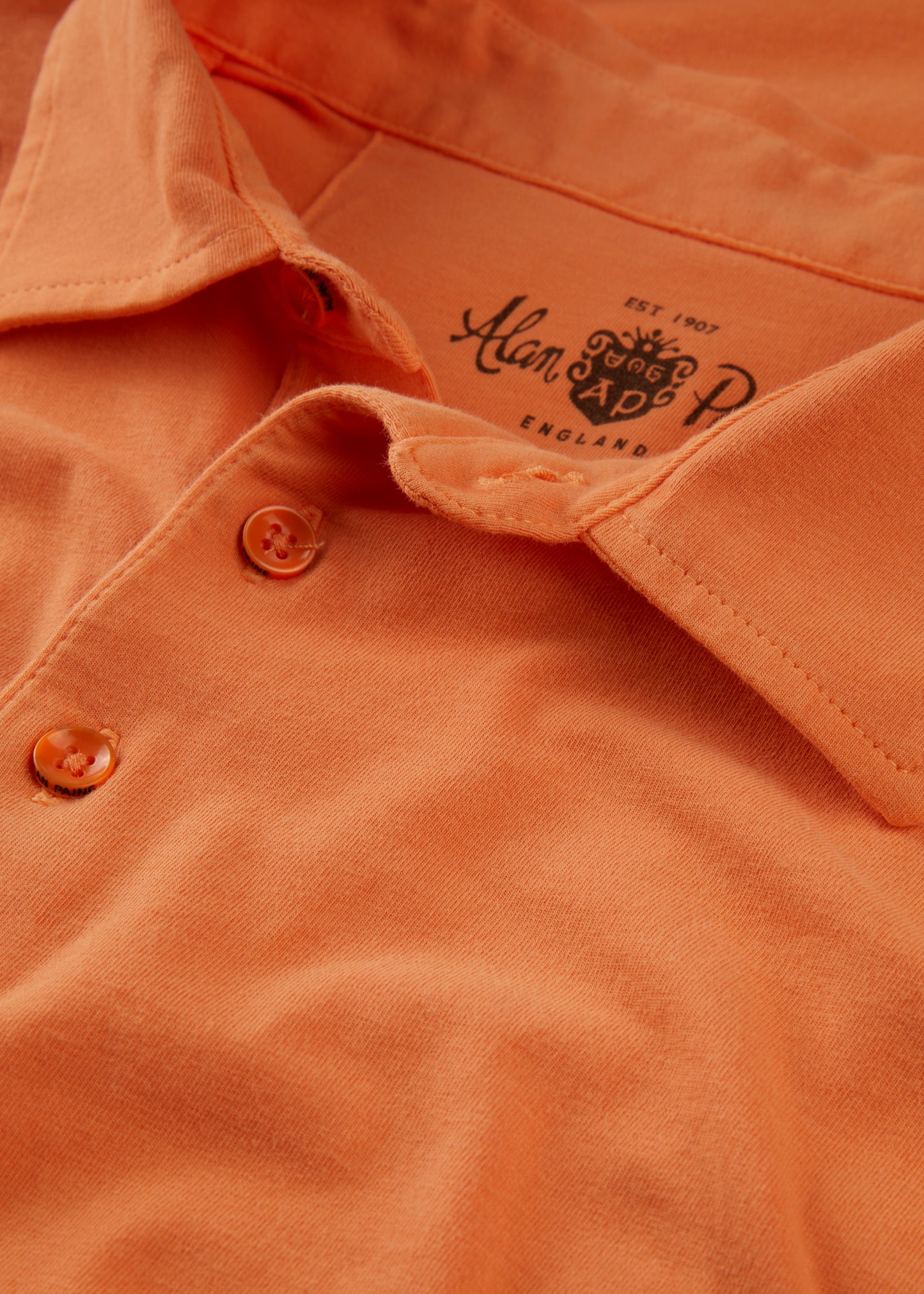 Men's Pique Cotton Polo Shirt in Orange