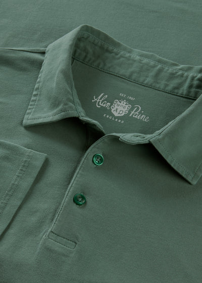 Men's Pique Cotton Polo Shirt in Green