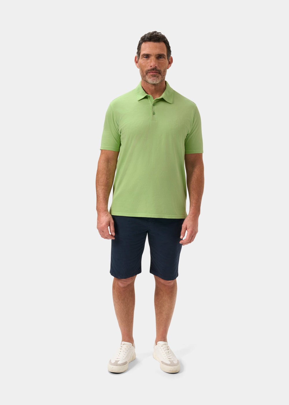 Men's Pique Cotton Polo Shirt in Green