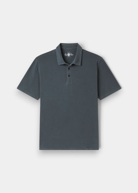Tutbury Faded Dye Polo Shirt In Navy