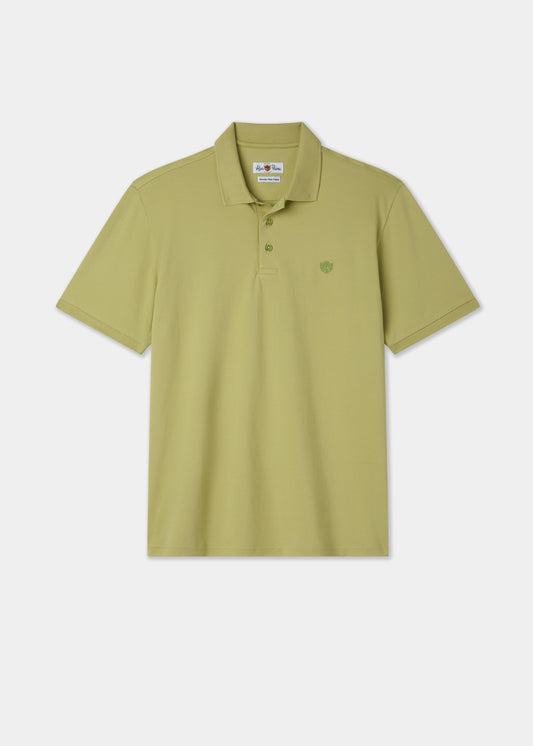 Men's Pique Cotton Polo Shirt in Olive Green