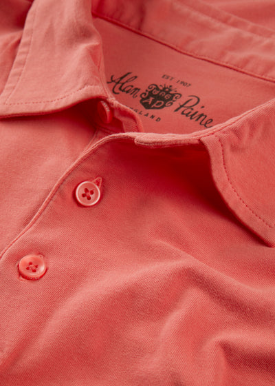 Men's Pique Cotton Polo Shirt in Orange