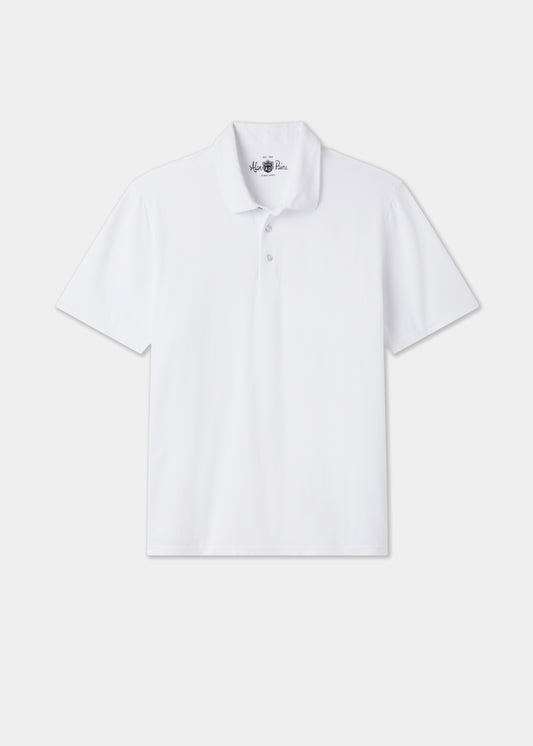Men's Pique Cotton Polo Shirt in White
