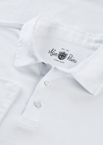 Men's Pique Cotton Polo Shirt in White
