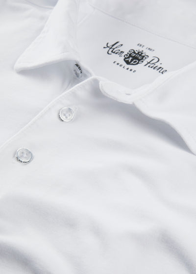 Men's Pique Cotton Polo Shirt in White