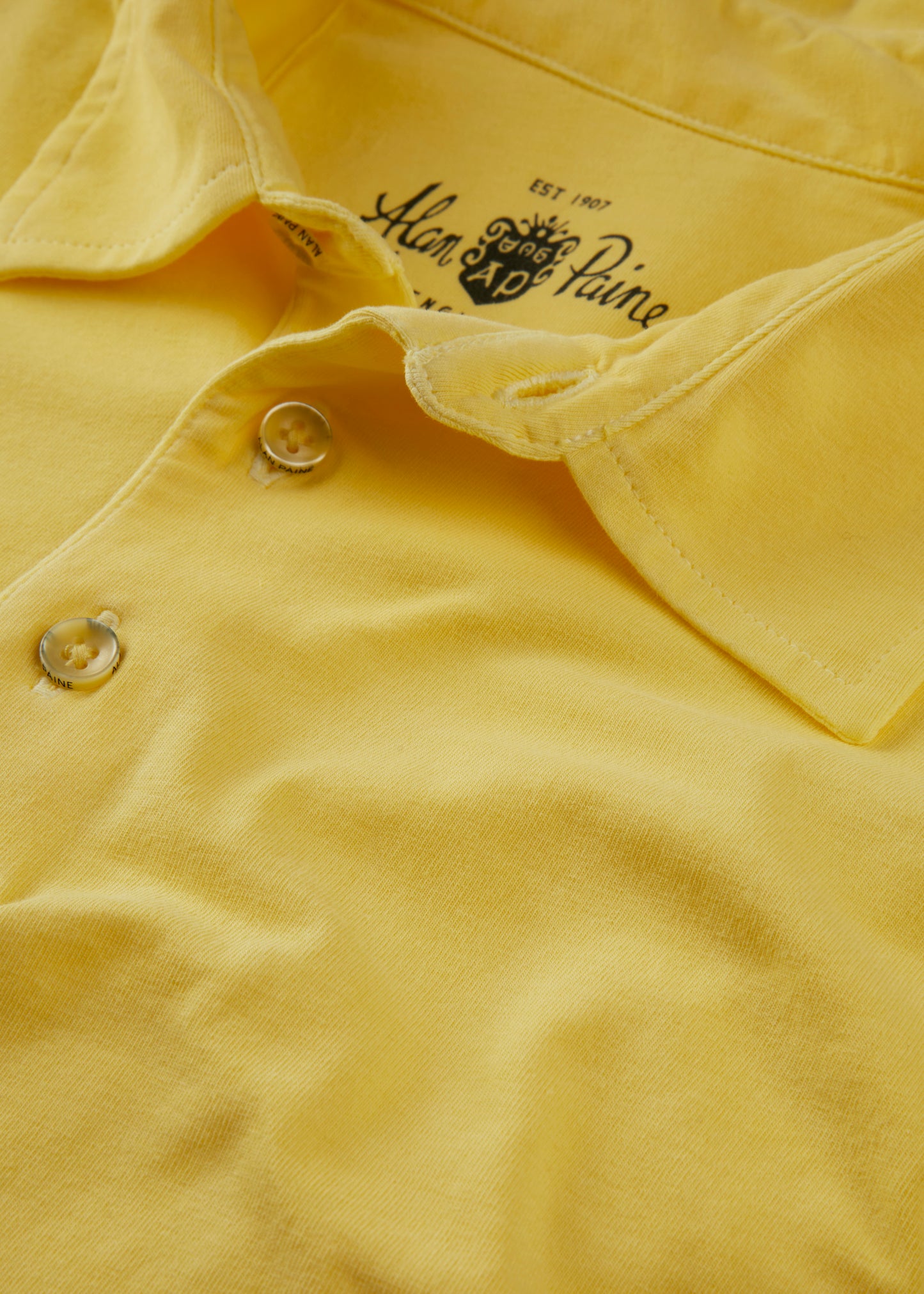 Men's Pique Cotton Polo Shirt in Yellow
