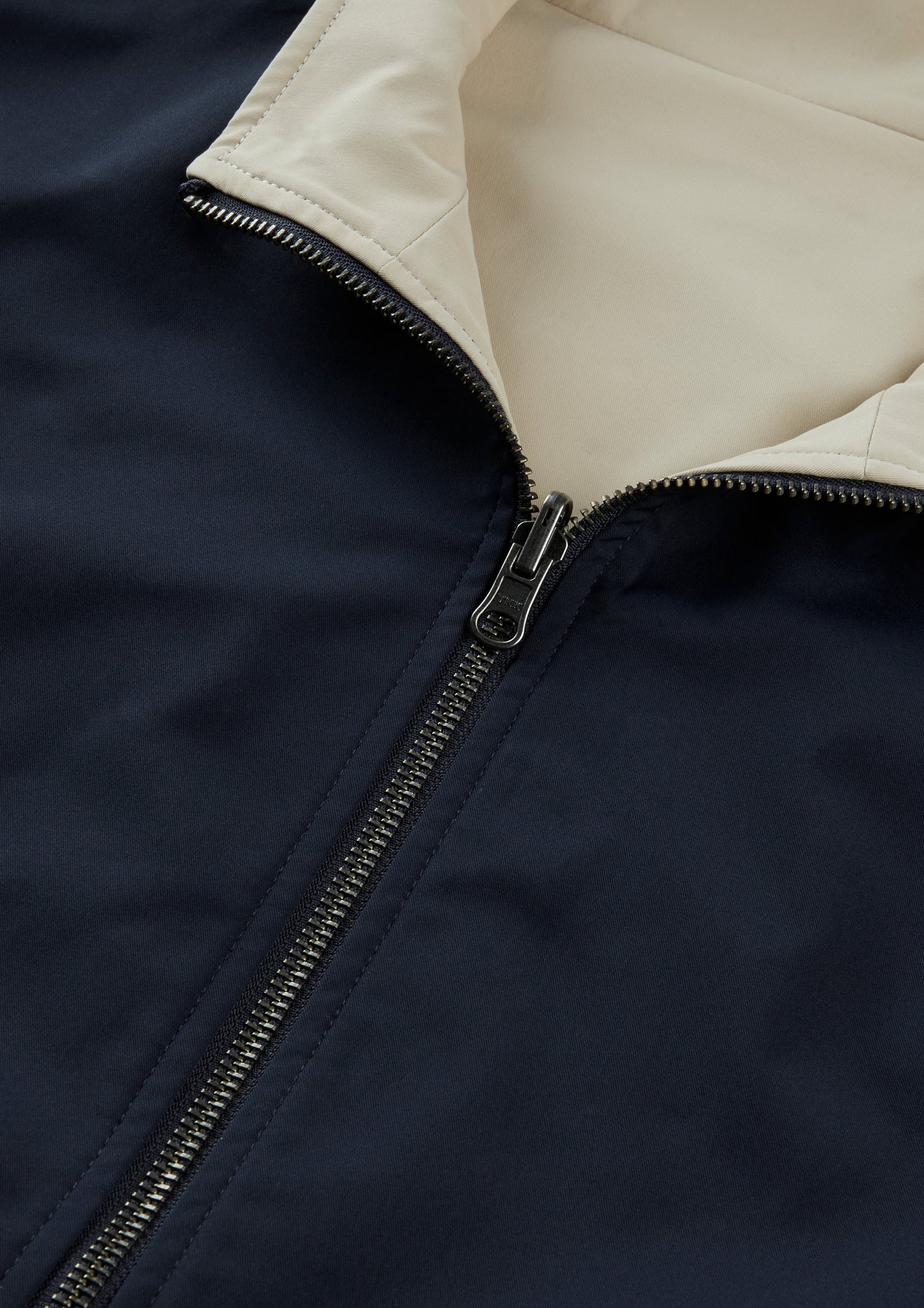 Men's Polyester Reversible Bomber Jacket in Beige & Navy