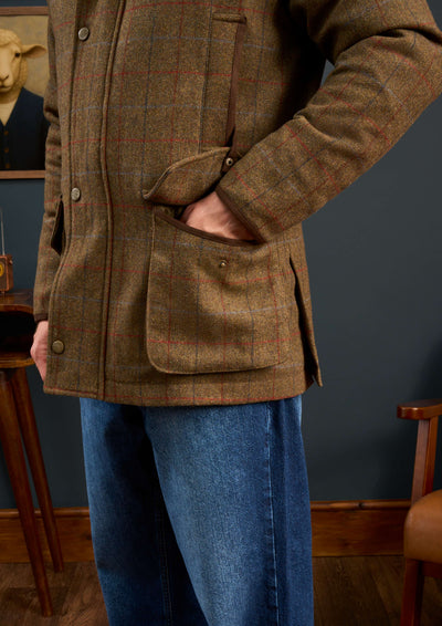 Mens-Tweed-Coat-Green-Check