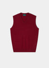 Norfolk Men's Lambswool Slipover in Poppy - Classic Fit