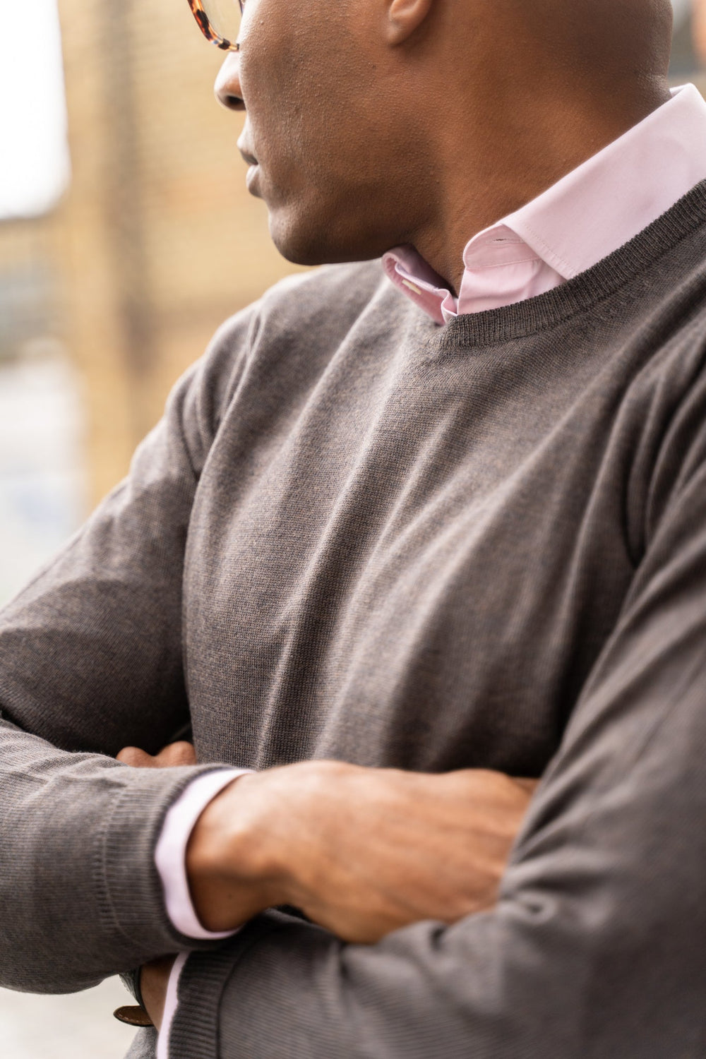 Radstone Merino Wool Crew Neck Jumper In Dark Brown - Regular Fit