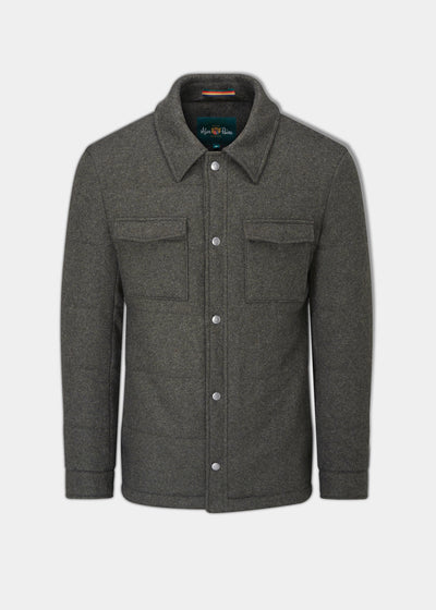 Richmond Men's Knitted Quilted Shacket In Olive