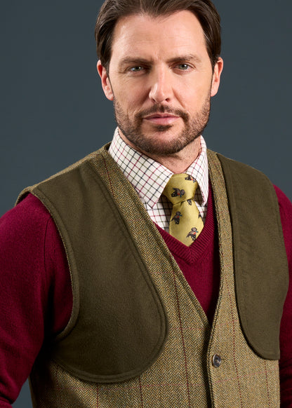 Rutland Men's Tweed Shooting Waistcoat In Oakley