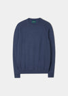 Saddington Baumwoll-Merino-Sweatshirt mit Rundhalsausschnitt aus Denim