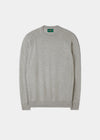 Saddington Baumwoll-Merino-Sweatshirt mit Rundhalsausschnitt in hellgrauer Mischung