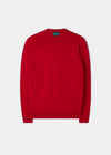 Saddington Baumwoll-Merino-Sweatshirt mit Rundhalsausschnitt in Rot