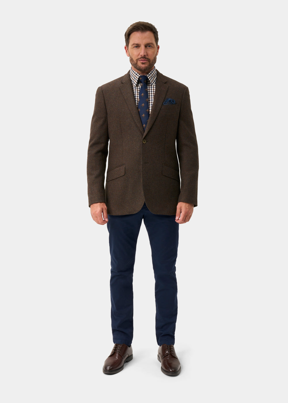 Surrey Men's Tweed Water Repellent Lined Blazer in Bramble  -  Regular Fit