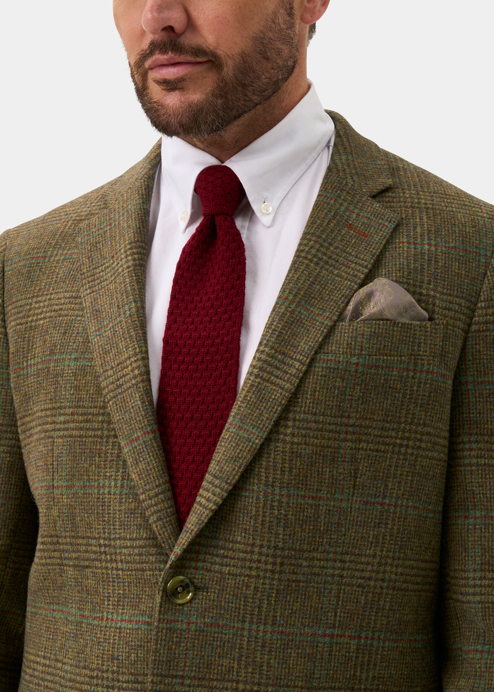 Surrey Men's Tweed Water Repellent Lined Blazer in Marsh  -  Regular Fit