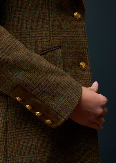 Surrey Ladies Mid-Thigh Tweed Coat In Marsh