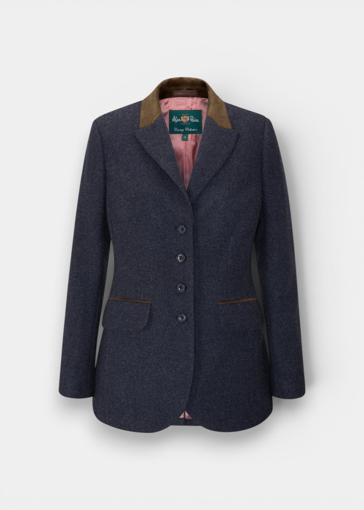 Surrey Ladies Tweed Water Repellent Blazer in Blue  -  Regular Fit