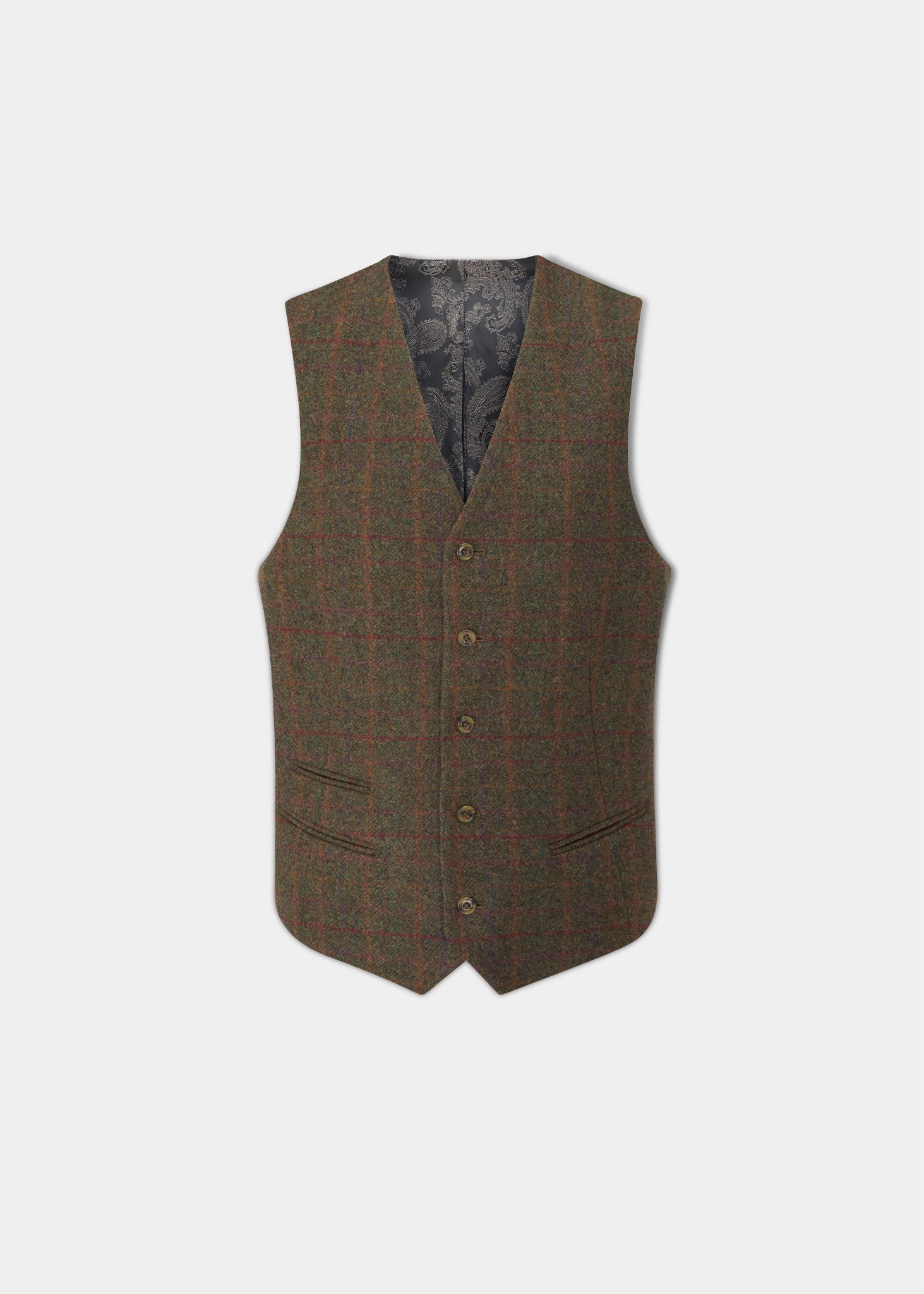 Surrey Men's Tweed Lined Country Waistcoat In Hemlock