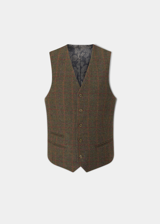 Surrey Men's Tweed Lined Country Waistcoat In Hemlock