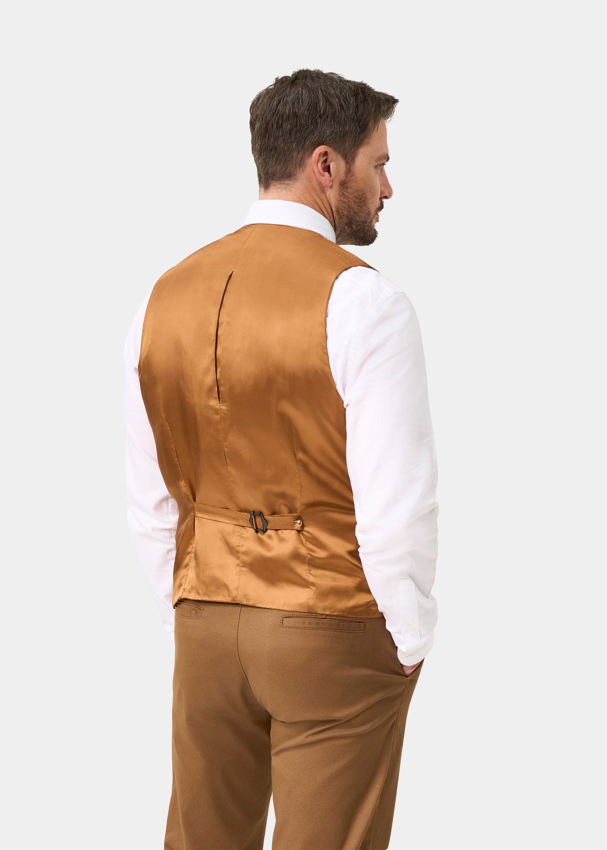 Surrey Herren Tweed Water Repellent Lined Weste in Field Maple -  Regulär Passform