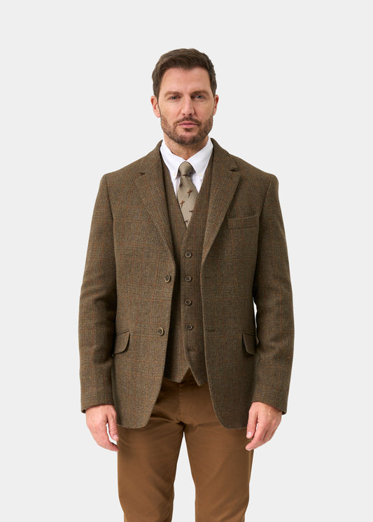 Surrey Herren Tweed Lined Blazer In Field Maple - Regulär Passform