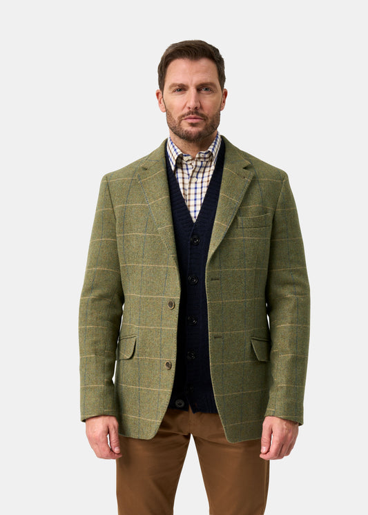 Surrey Herren Tweed Lined Blazer In Lovat Blue - Regulär Passform