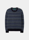 Towthorpe Men's Lambswool Fairisle Navy Jumper